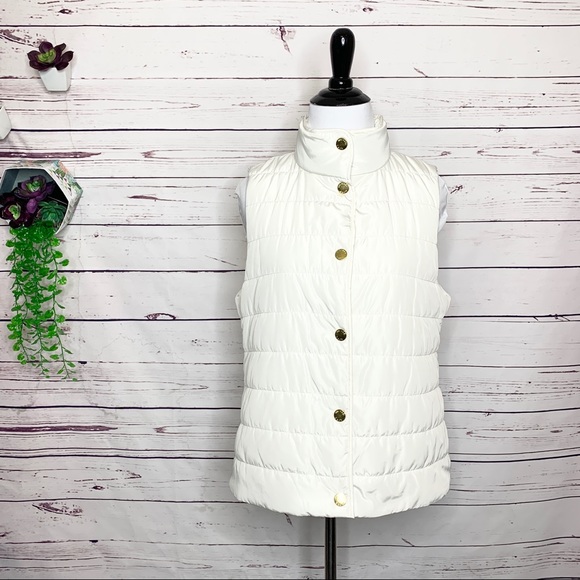 Michael Kors White Snap Button Puffer Vest Women’s Size Small - Picture 10 of 10